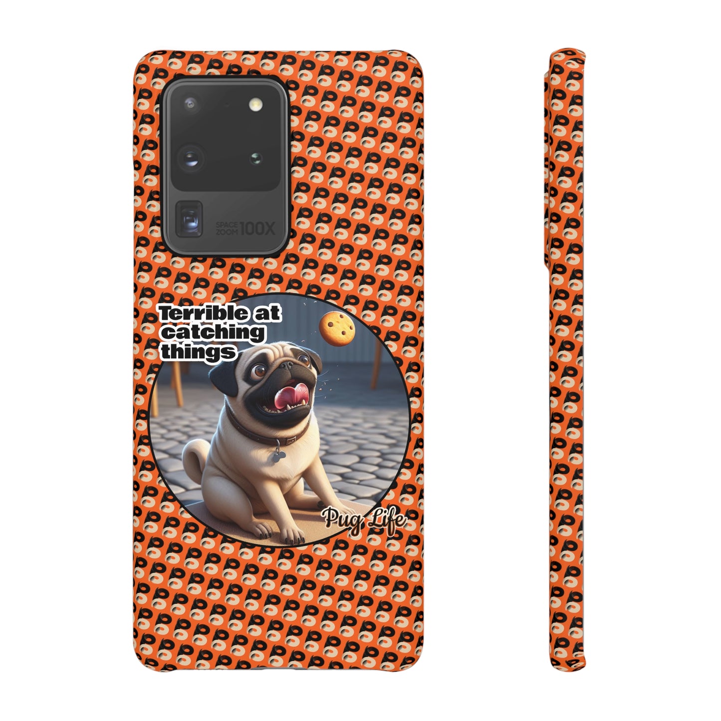 P&B Pug Life Edition: Terrible at Catching - Snap Case Orange