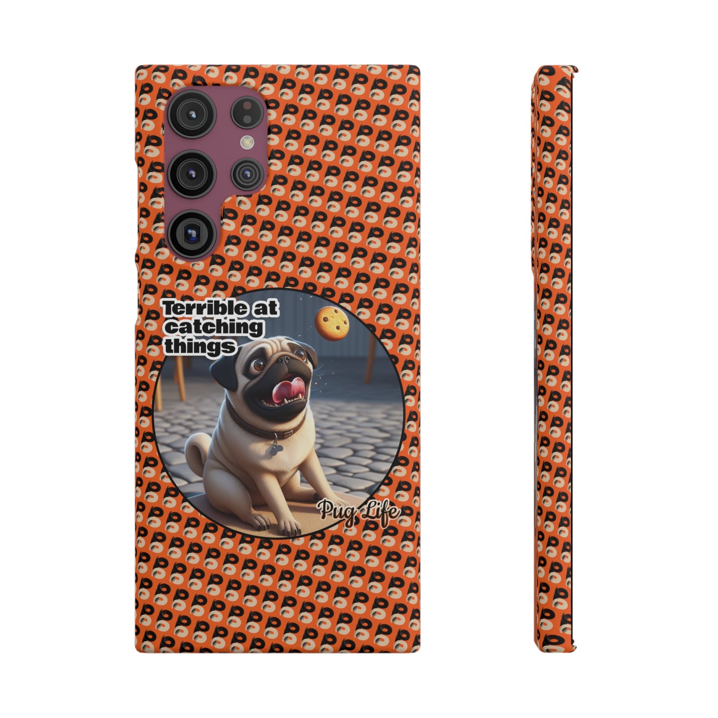 P&B Pug Life Edition: Terrible at Catching - Snap Case Orange