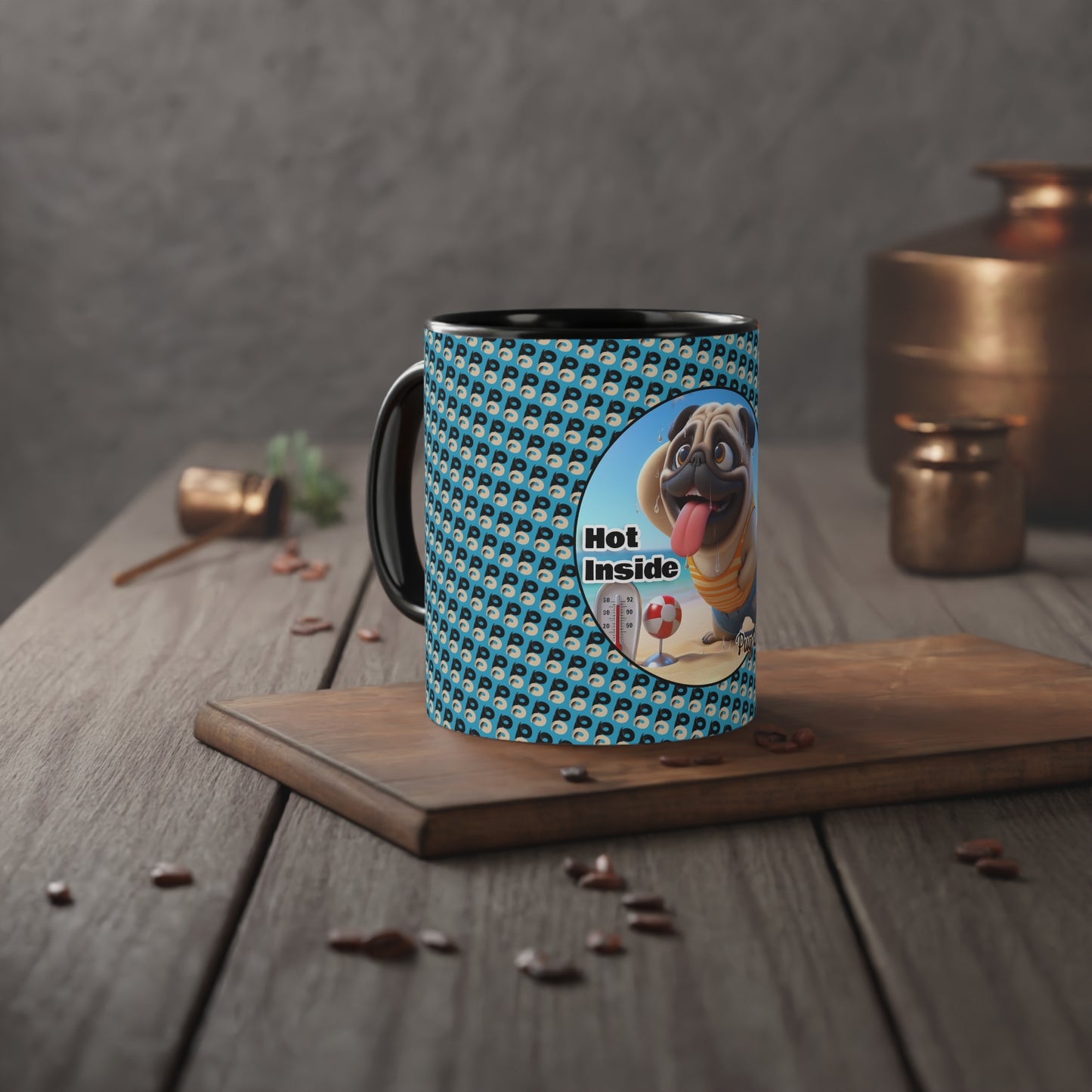 P&B Pug Life: Hot Inside - Accent Mug, 11oz