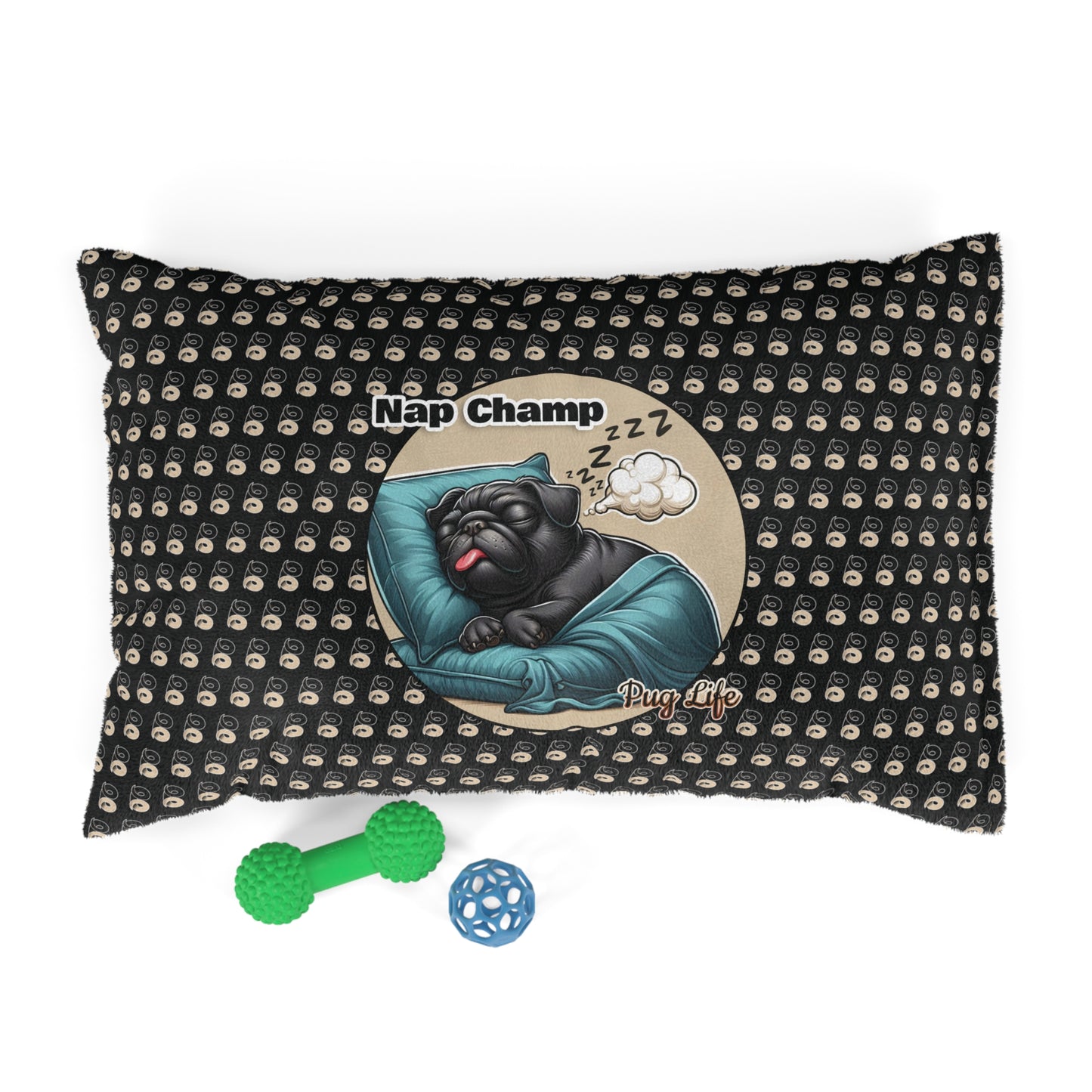 P&B Pug Life Edition: Nap Champ - Pet Bed - Black