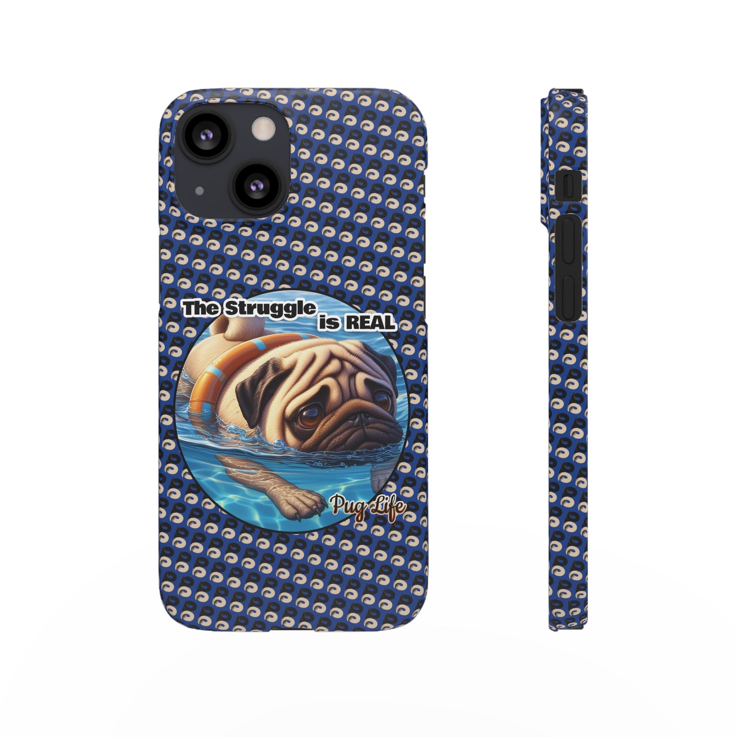 P&B Pug Life Edition: The Struggle - Snap Case Navy Blue