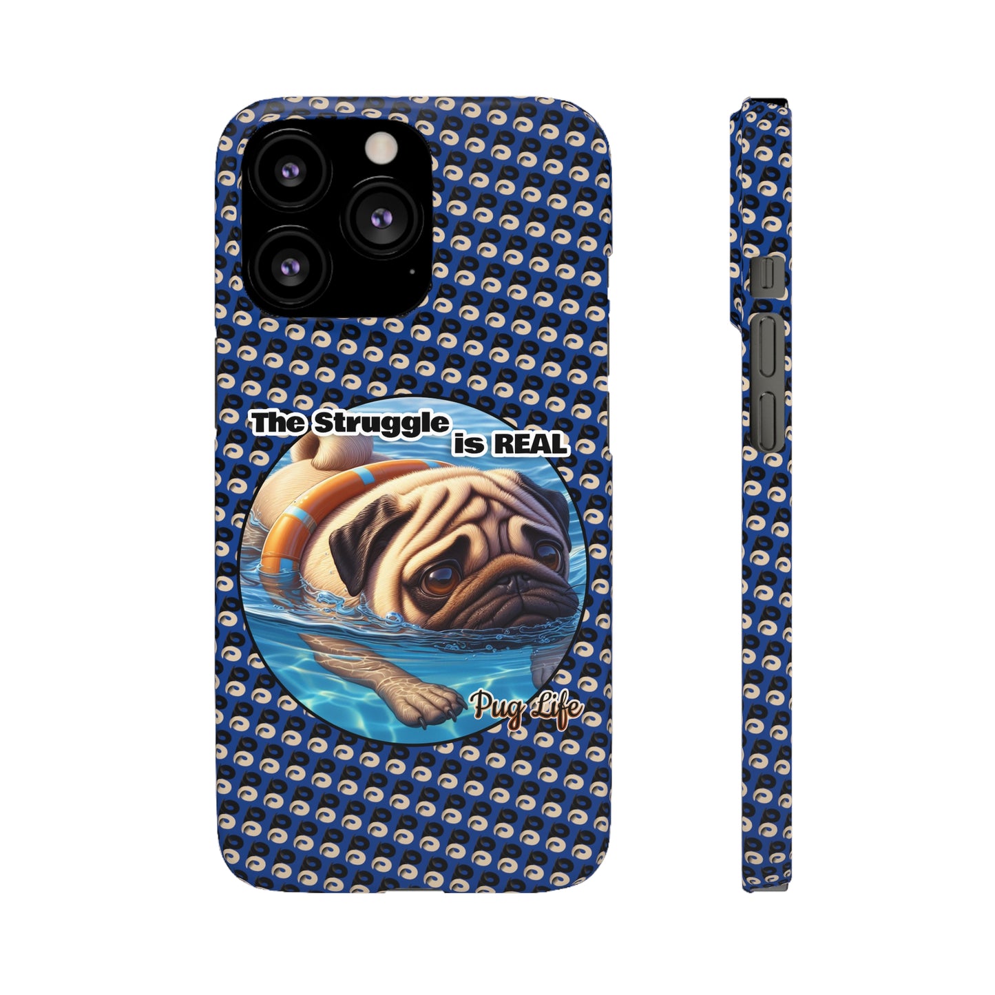 P&B Pug Life Edition: The Struggle - Snap Case Navy Blue