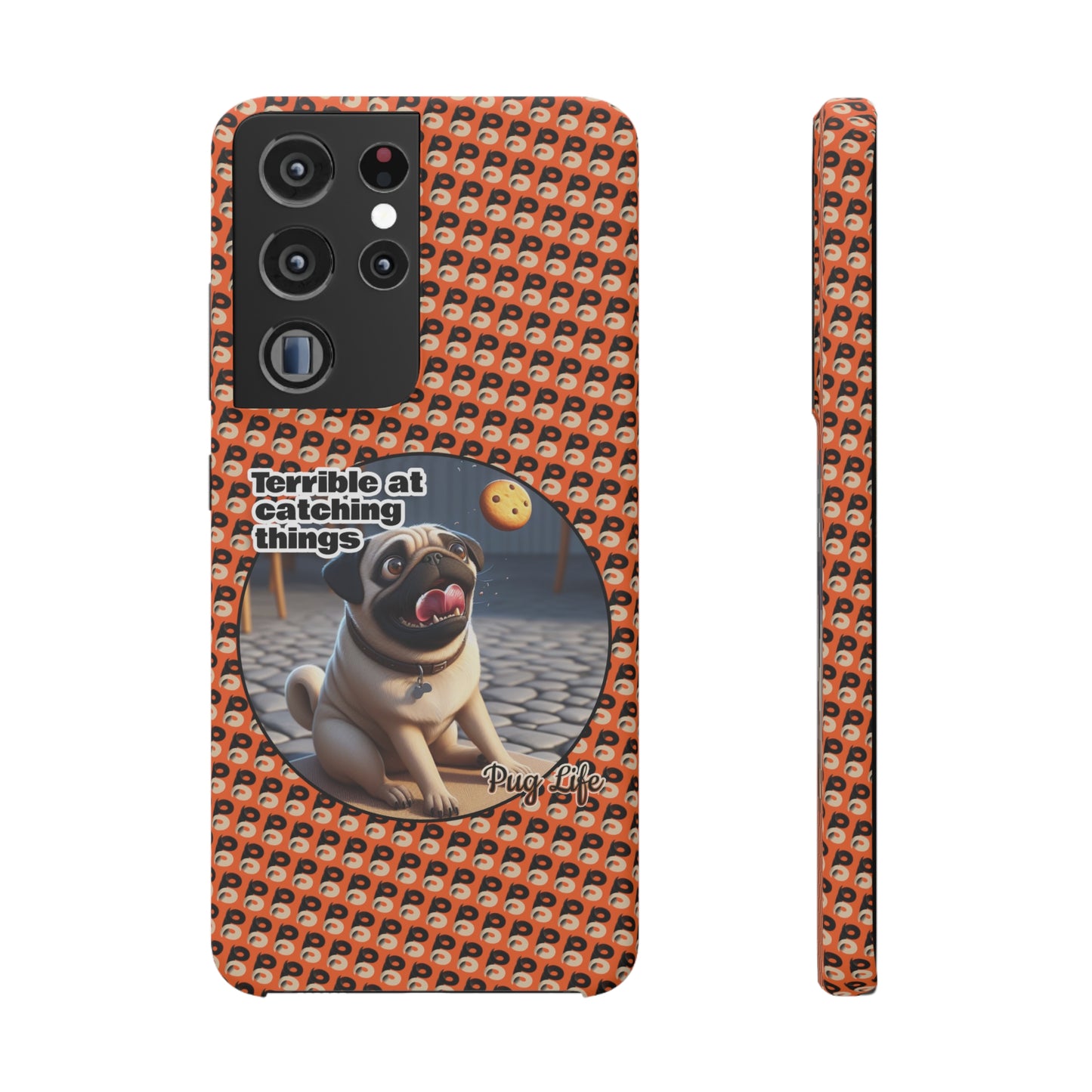 P&B Pug Life Edition: Terrible at Catching - Snap Case Orange