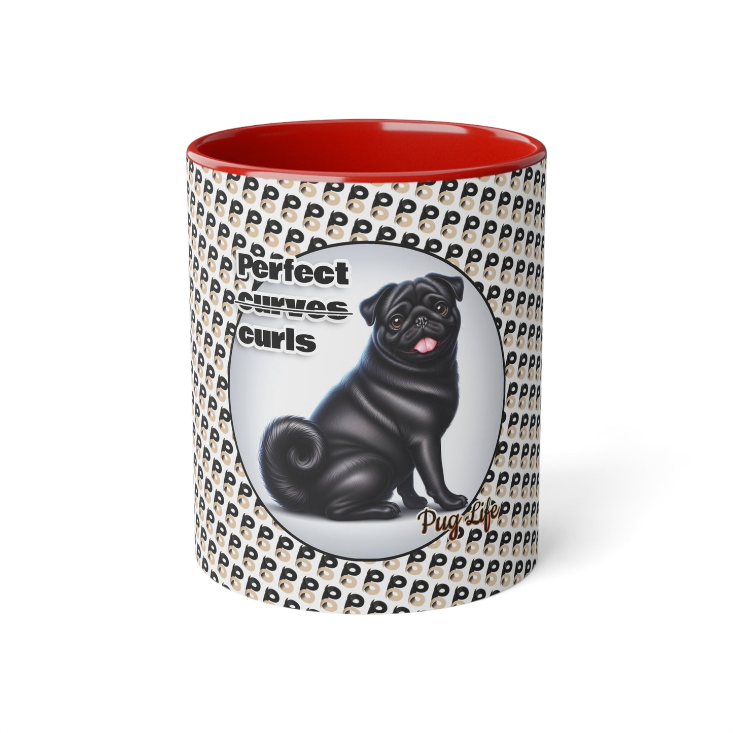 P&B Pug Life: Perfect Curls - Accent Mug, 11oz