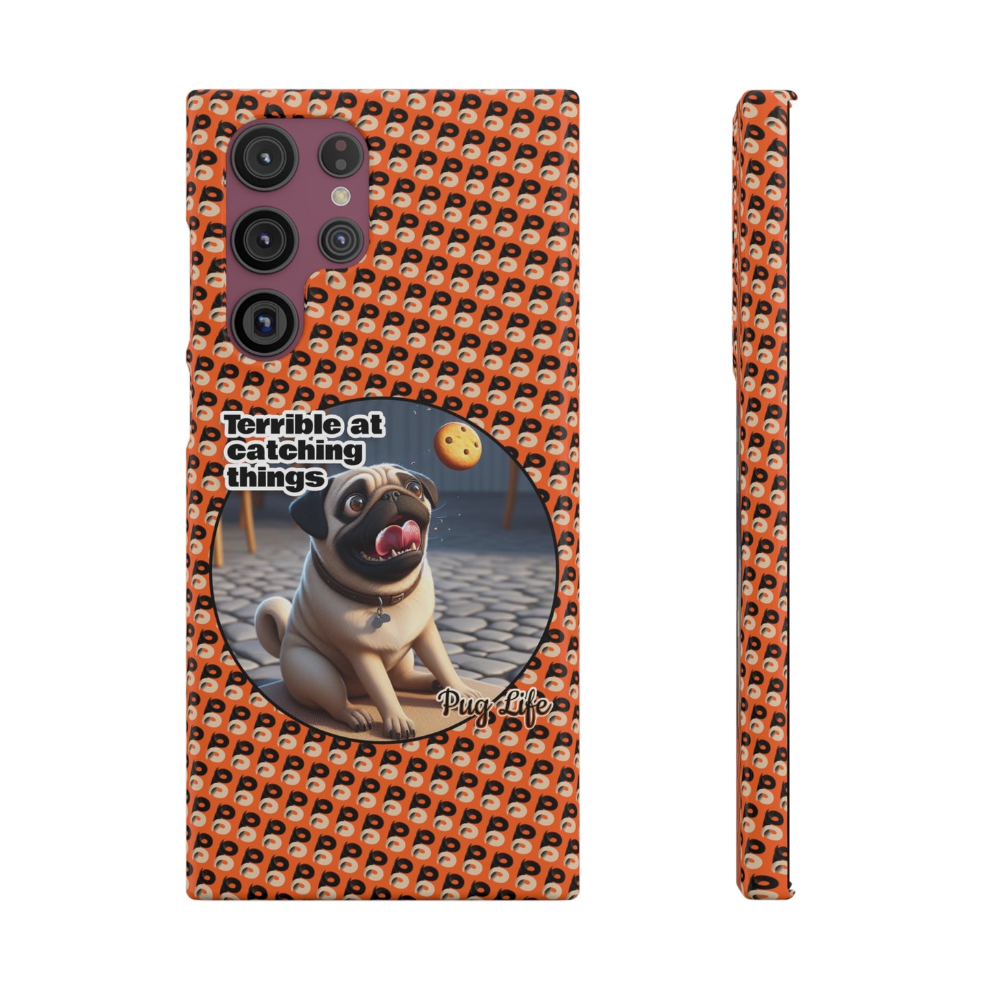 P&B Pug Life Edition: Terrible at Catching - Snap Case Orange