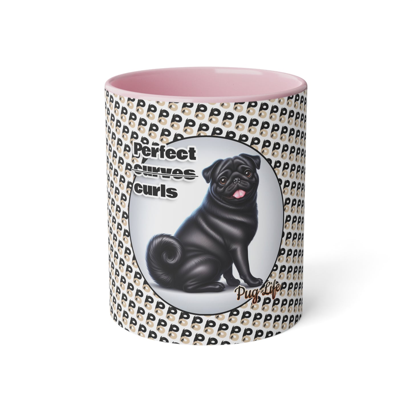 P&B Pug Life: Perfect Curls - Accent Mug, 11oz