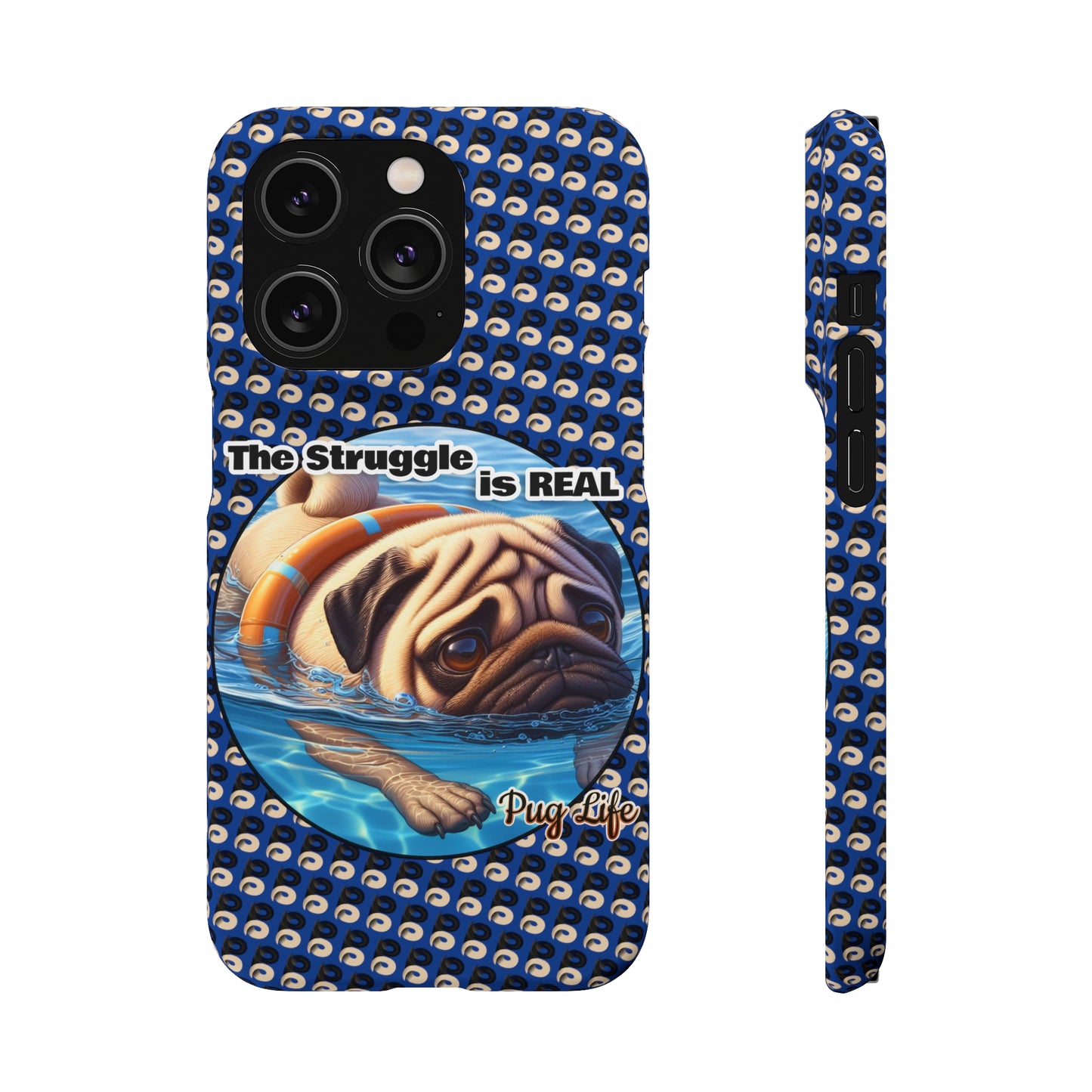 P&B Pug Life Edition: The Struggle - Snap Case Navy Blue