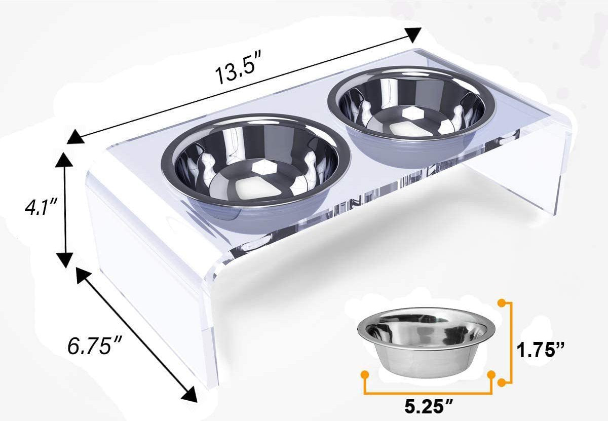 Acrylic Dog feeding rack - 2 slots