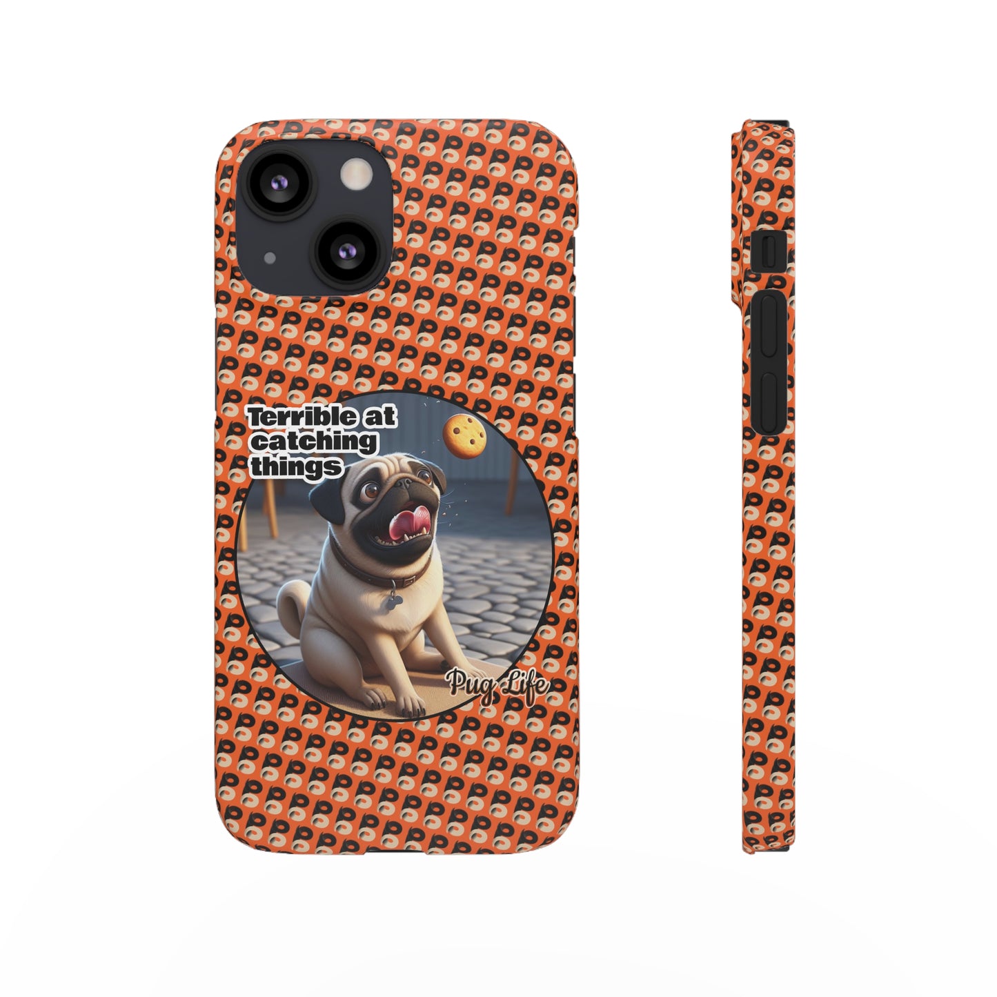 P&B Pug Life Edition: Terrible at Catching - Snap Case Orange