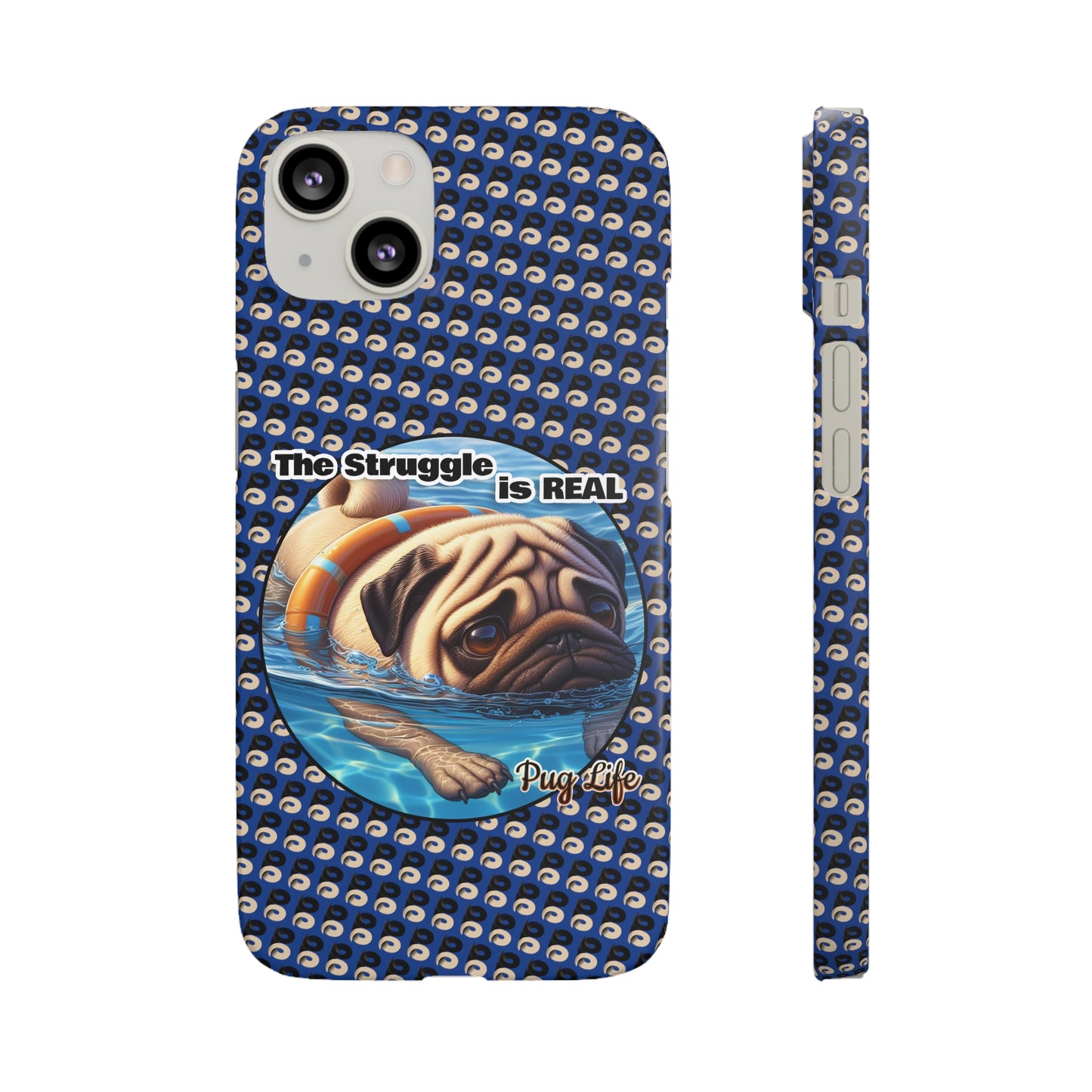 P&B Pug Life Edition: The Struggle - Snap Case Navy Blue