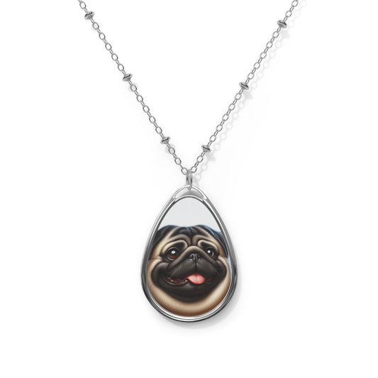 P&B Pug Oval Necklace