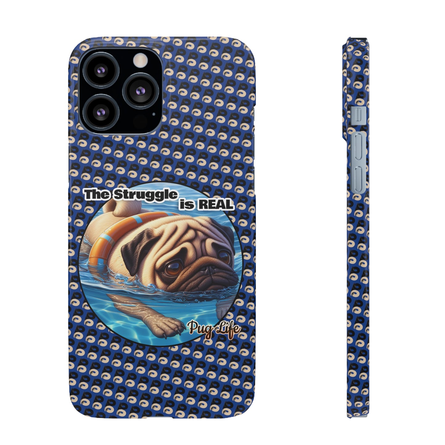 P&B Pug Life Edition: The Struggle - Snap Case Navy Blue