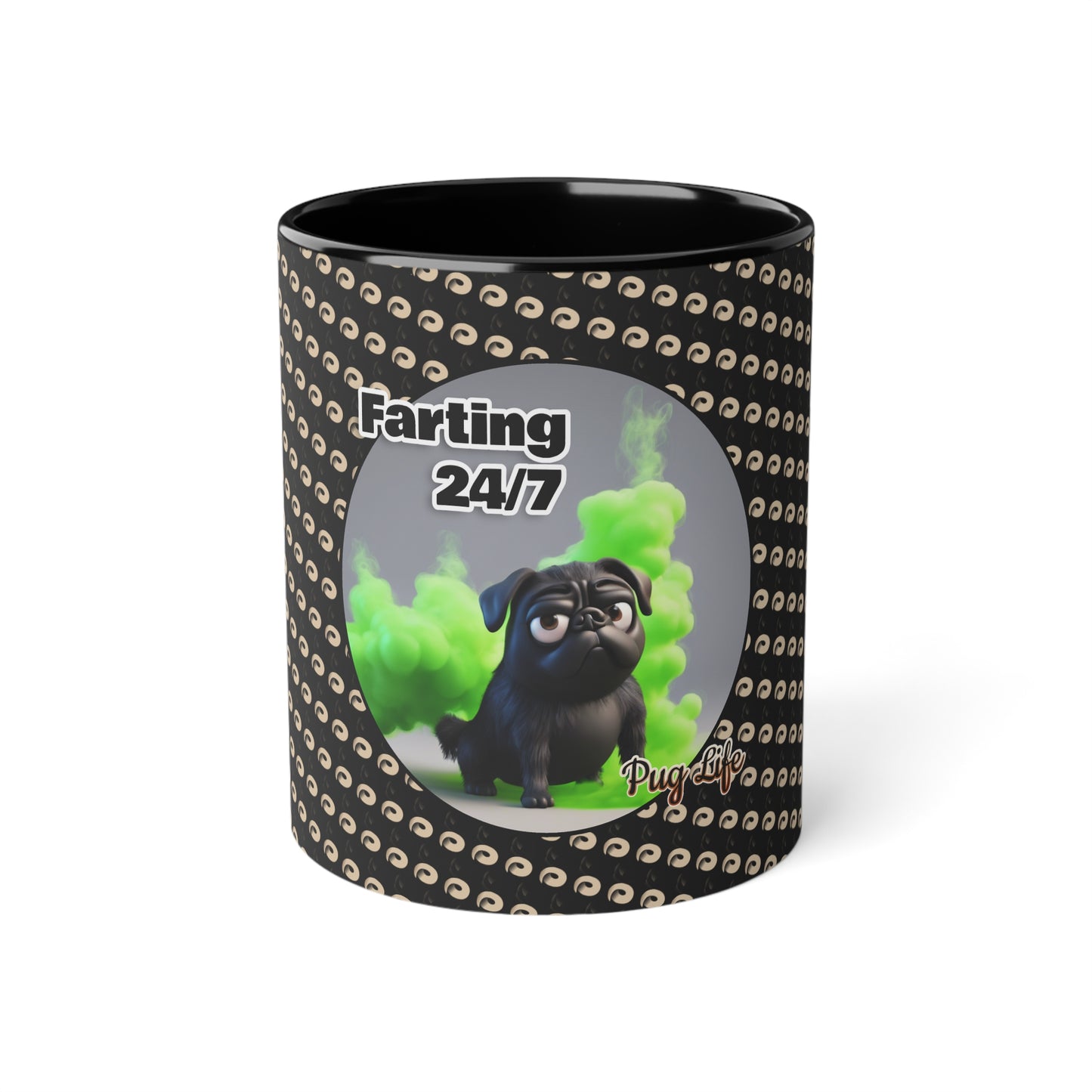 P&B Pug Life: Farting 24/7 - Accent Mug, 11oz