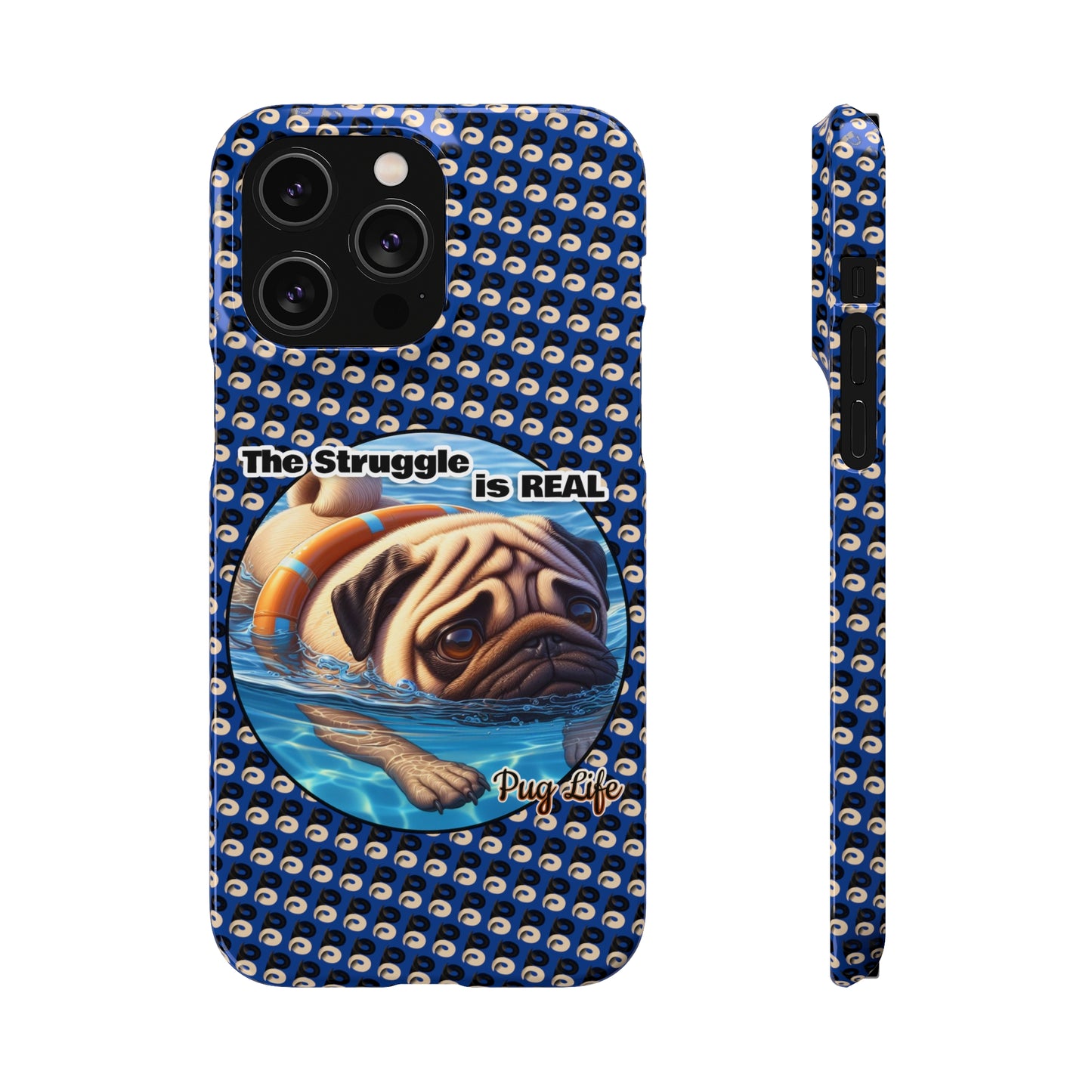 P&B Pug Life Edition: The Struggle - Snap Case Navy Blue