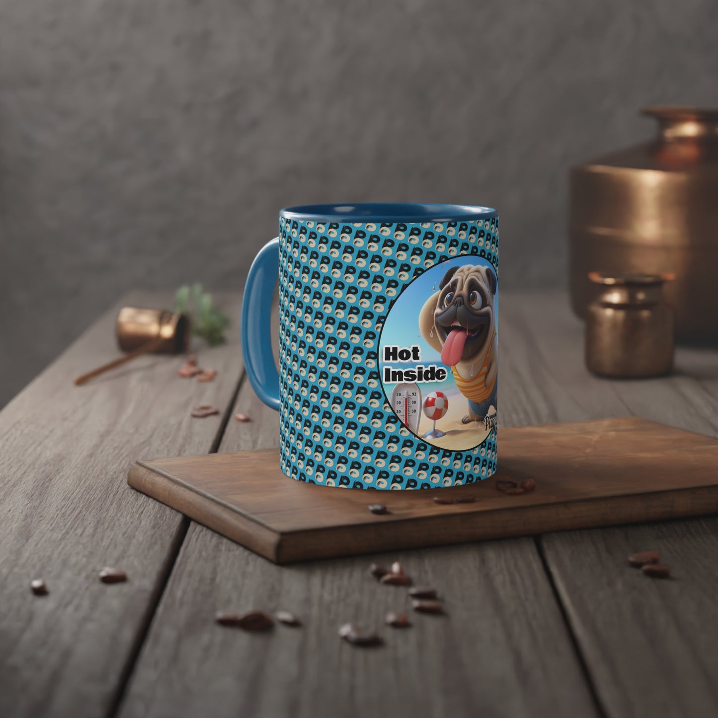 P&B Pug Life: Hot Inside - Accent Mug, 11oz