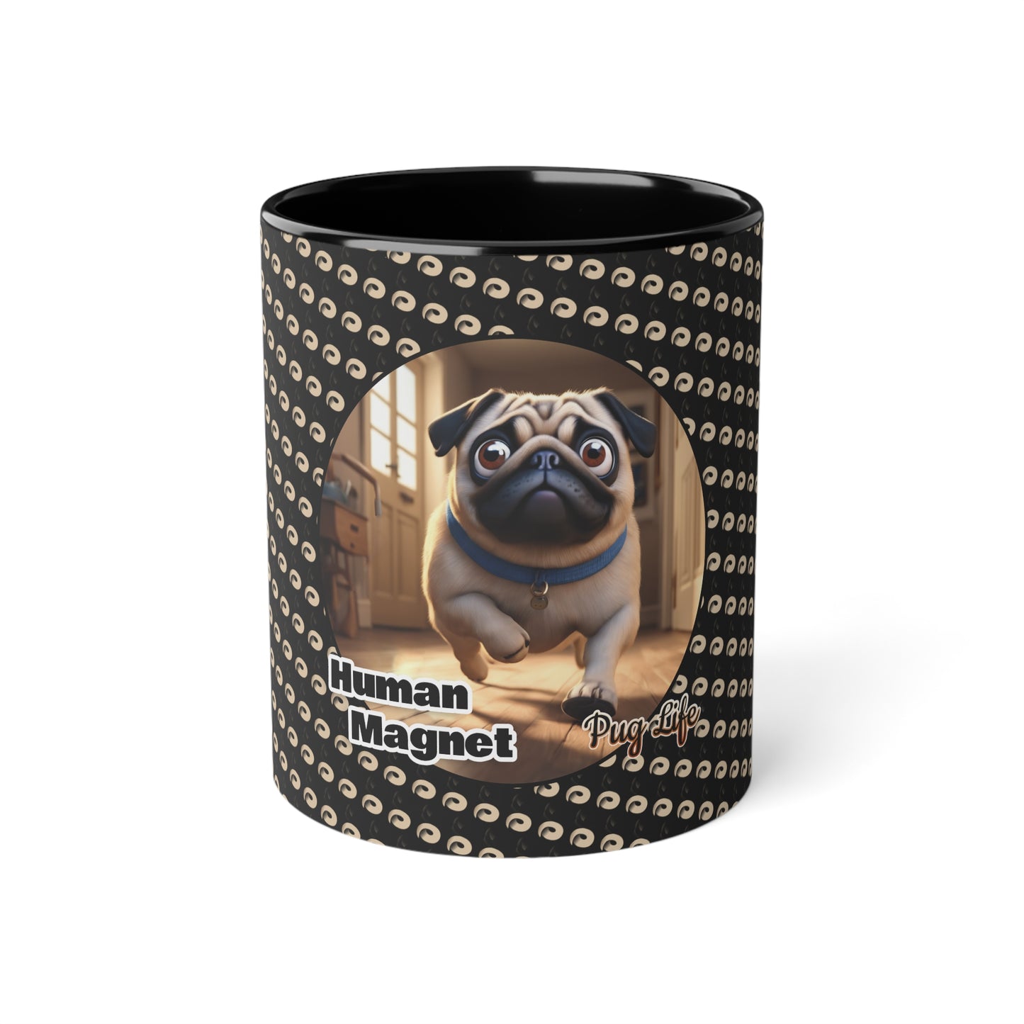 P&B Pug Life: Human Magnet - Accent Mug, 11oz