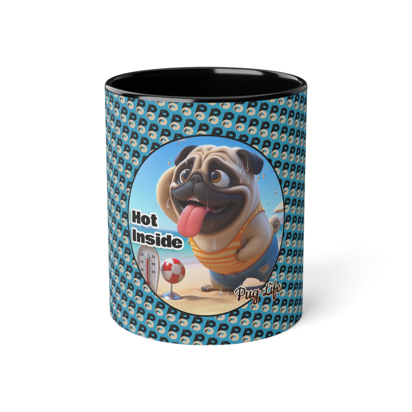 P&B Pug Life: Hot Inside - Accent Mug, 11oz