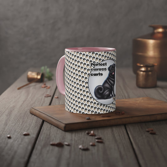 P&B Pug Life: Perfect Curls - Accent Mug, 11oz